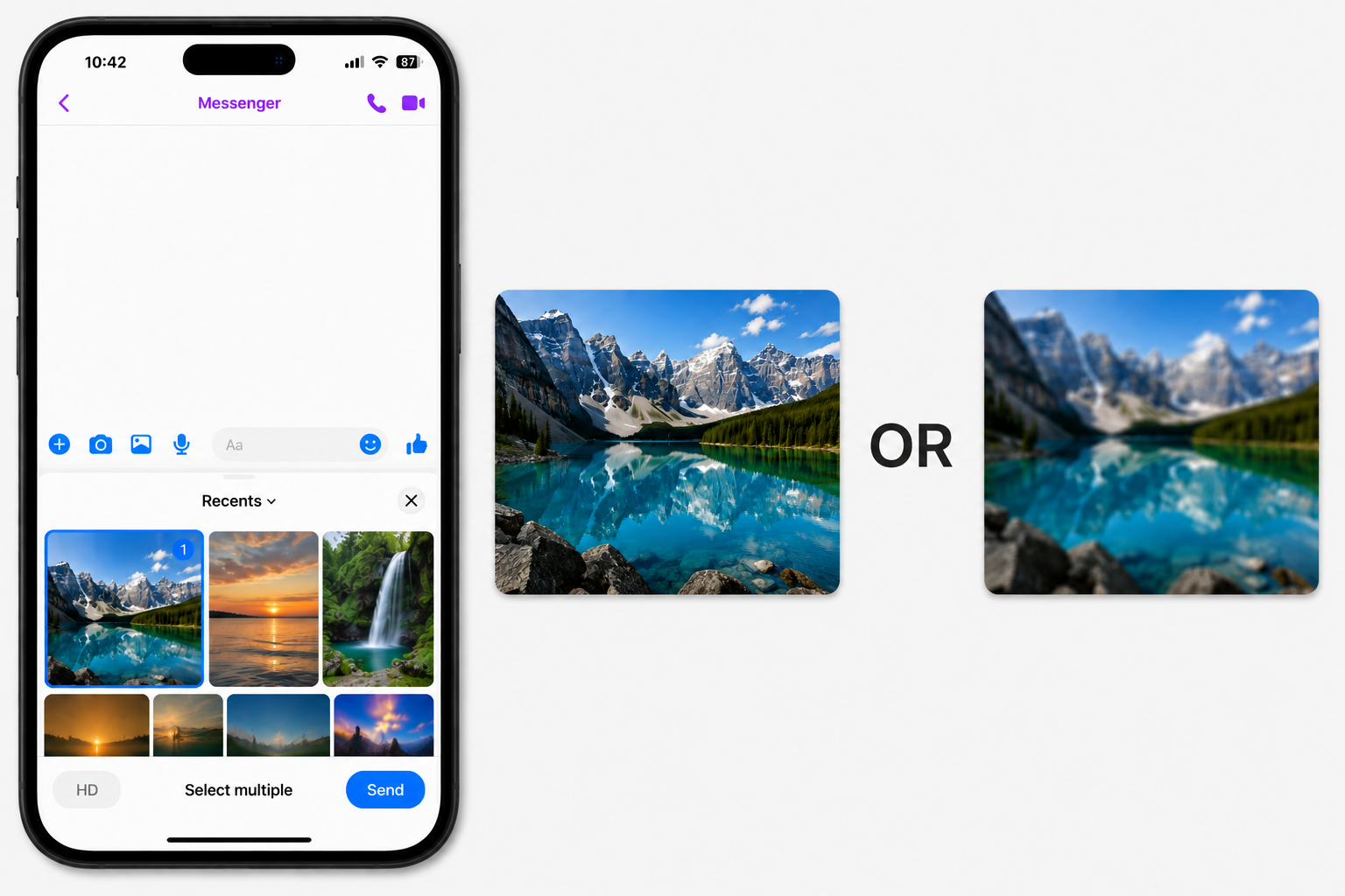 Media upload quality vs. size tradeoff